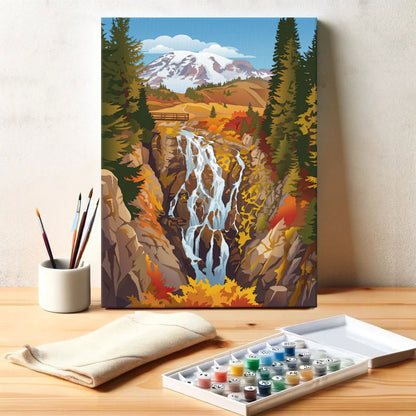 Myrtle Falls - Mount Rainier | Paint by Numbers Kit