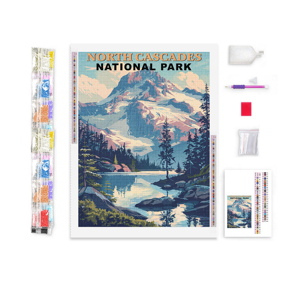 North Cascades National Park Diamond Painting (Vintage Edition)