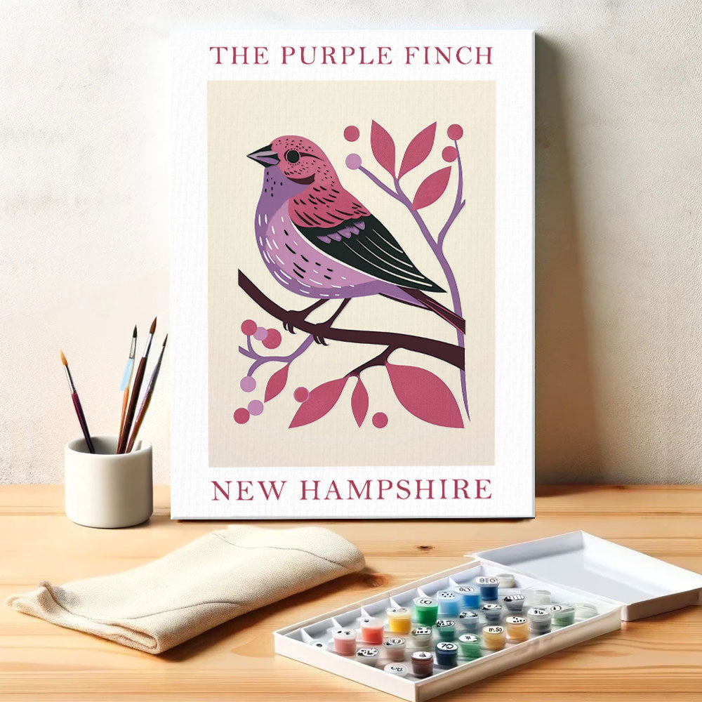 New Hampshire State Bird Purple Finch | Paint by Numbers Kit