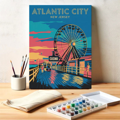 New Jersey – Atlantic City | Malen nach Zahlen Set