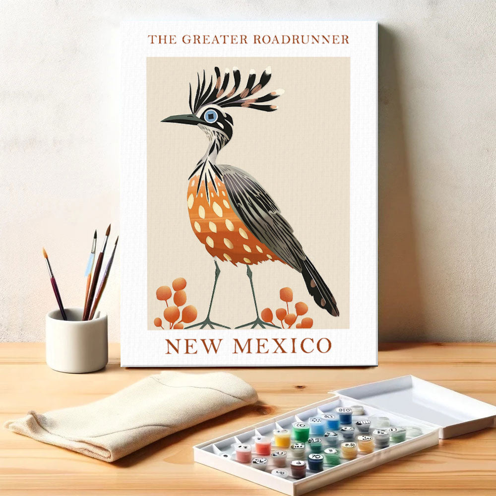 New Mexico State Bird Greater Roadrunner | Paint by Numbers Kit