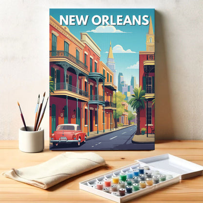 New Orleans Travel Poster | Paint by Numbers Kit