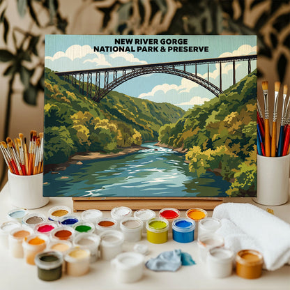 New River Gorge National Park - Landscape | Paint by Numbers Kit