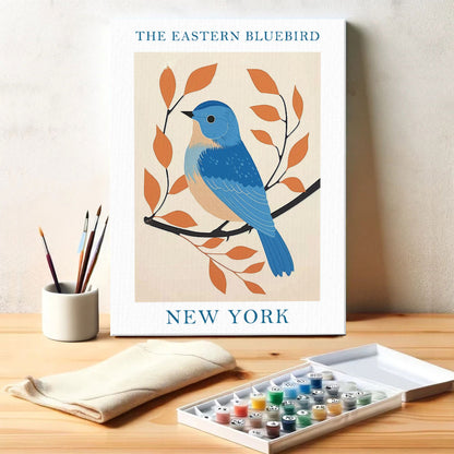 New York State Bird Eastern Bluebird | Paint by Numbers Kit