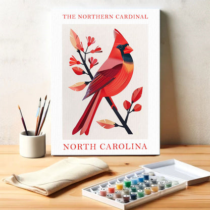 North Carolina State Bird Northern Cardinal | Paint by Numbers Kit