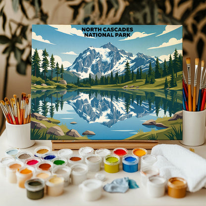 North Cascades National Park - Landscape | Paint by Numbers Kit
