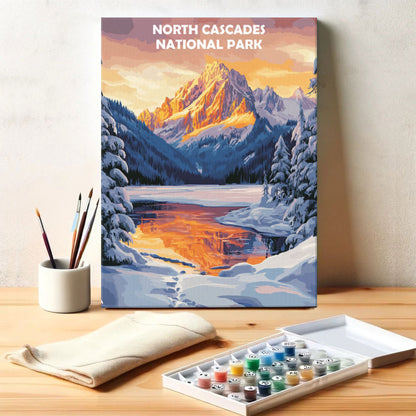 North Cascades National Park Winter | Paint by Numbers Kit