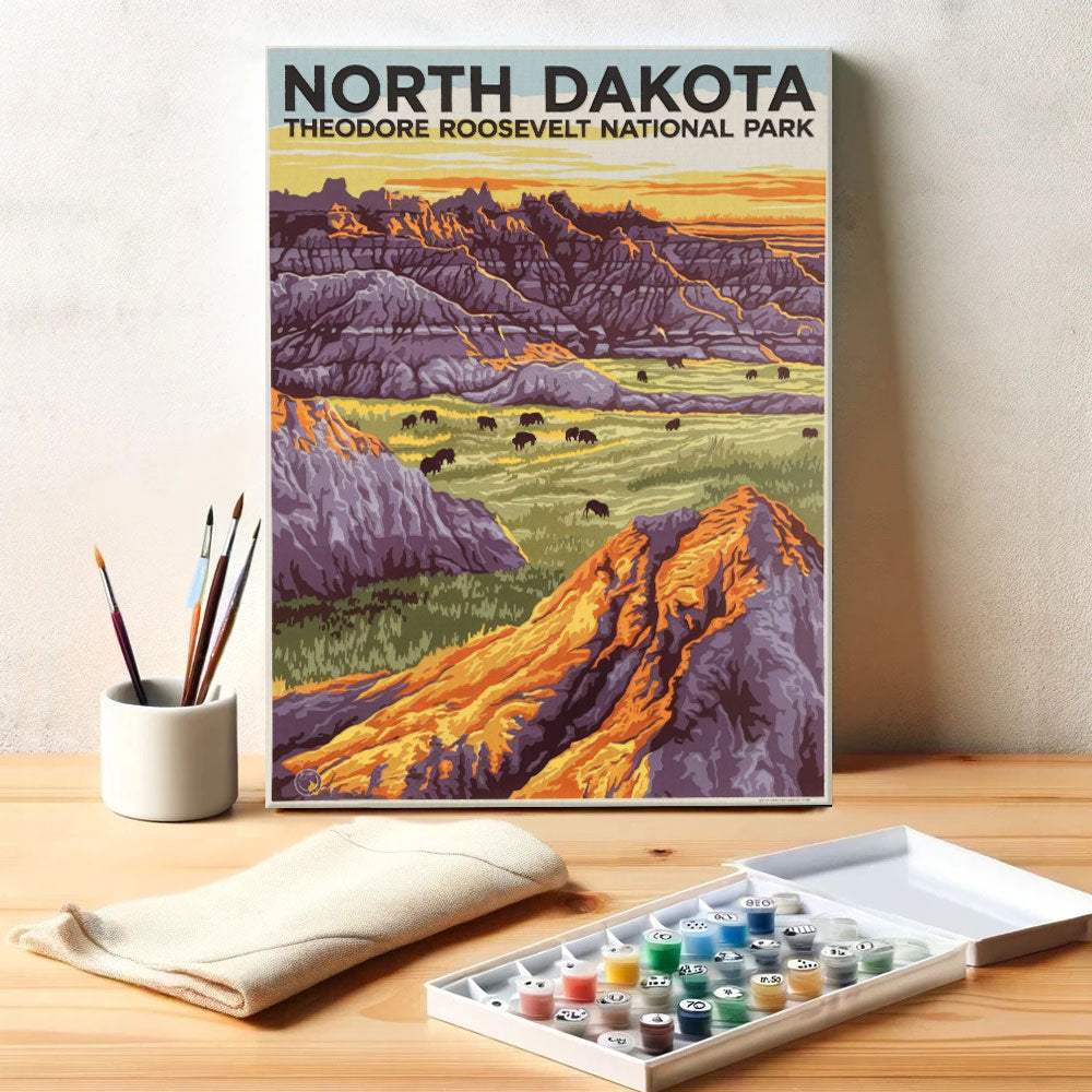 North Dakota - Theodore Roosevelt National Park | Paint by Numbers Kit
