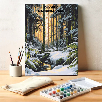 Olympic National Park Winter | Paint by Numbers Kit