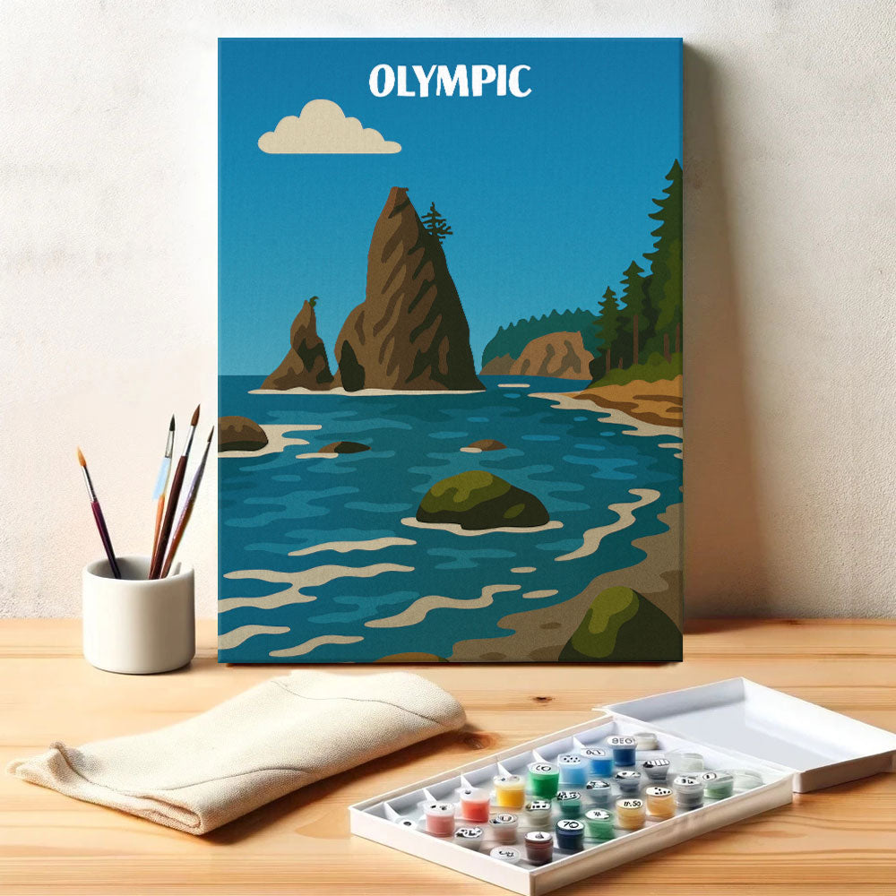 Olympic National Park Beginner | Paint by Numbers Kit