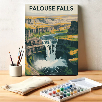 Palouse Falls - U.S. Waterfalls | Paint by Numbers Kit