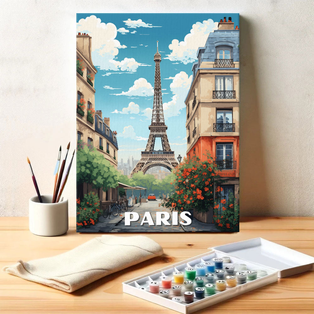 Paris Travel Poster | Paint by Numbers Kit