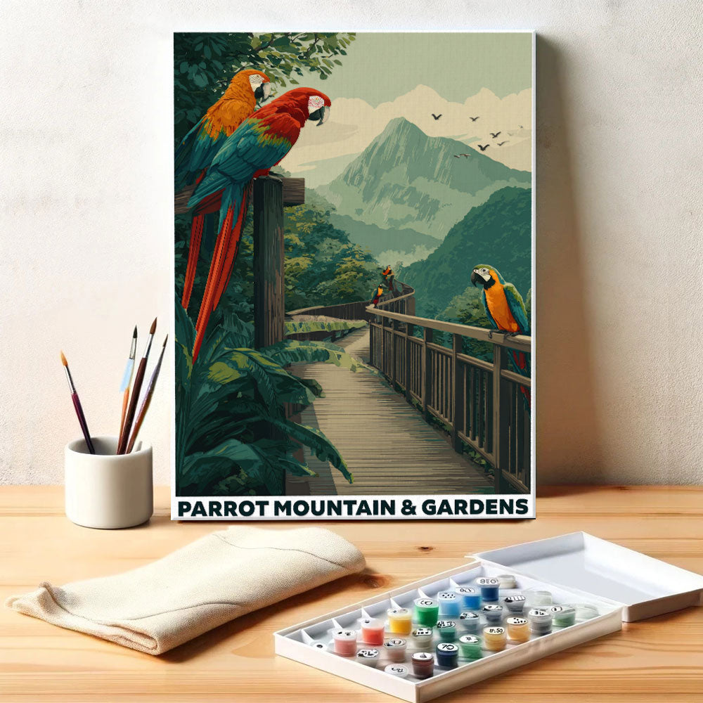 Parrot Mountain & Gardens | Paint by Numbers Kit