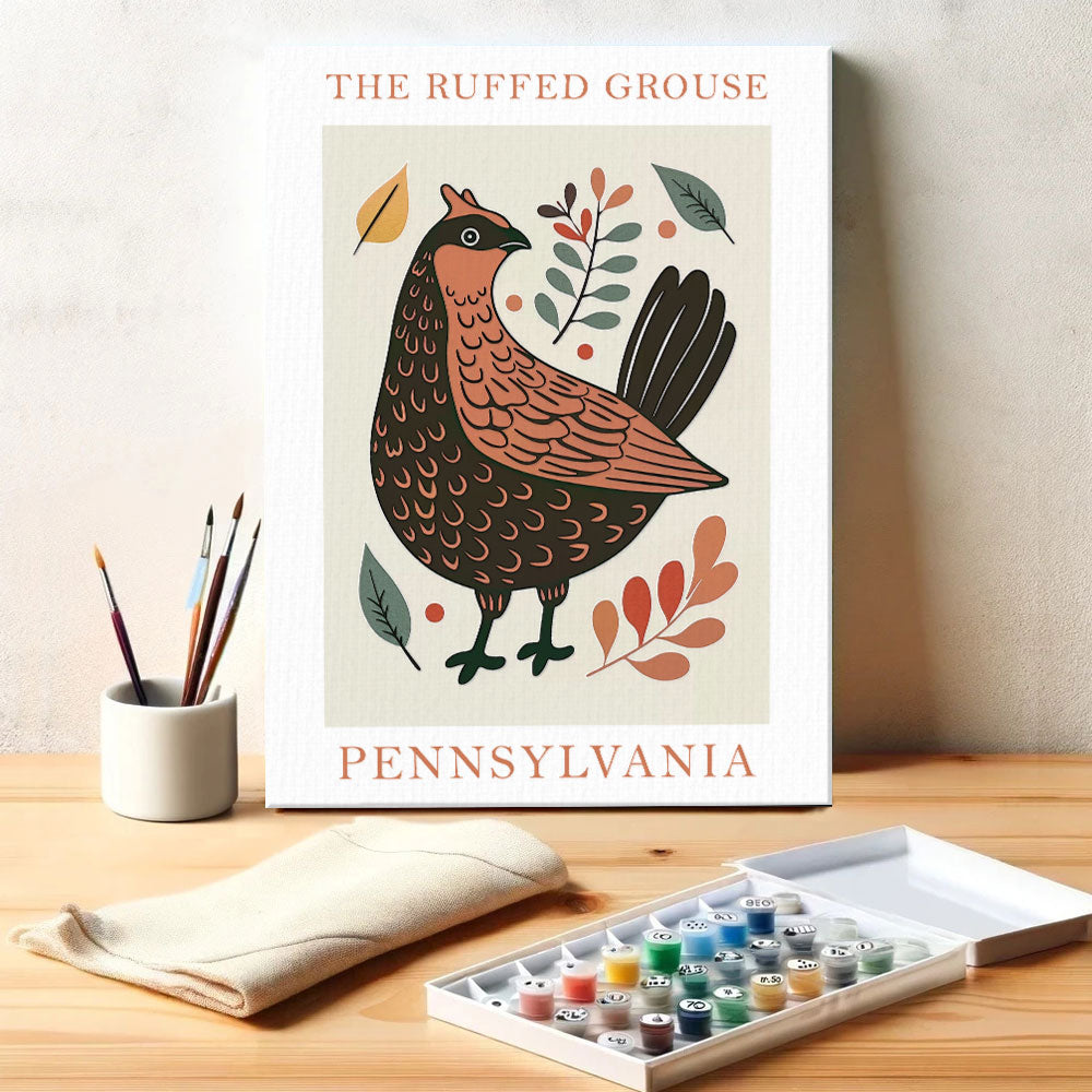 Pennsylvania State Bird Ruffed Grouse | Paint by Numbers Kit