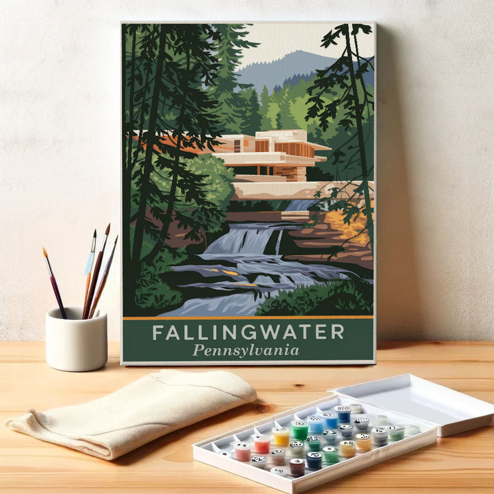 Pennsylvania – Fallingwater | Malen nach Zahlen Set