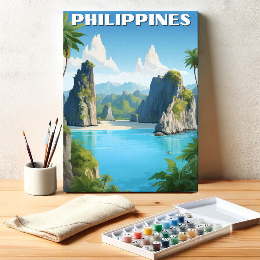 Philippines Travel Poster | Paint by Numbers Kit