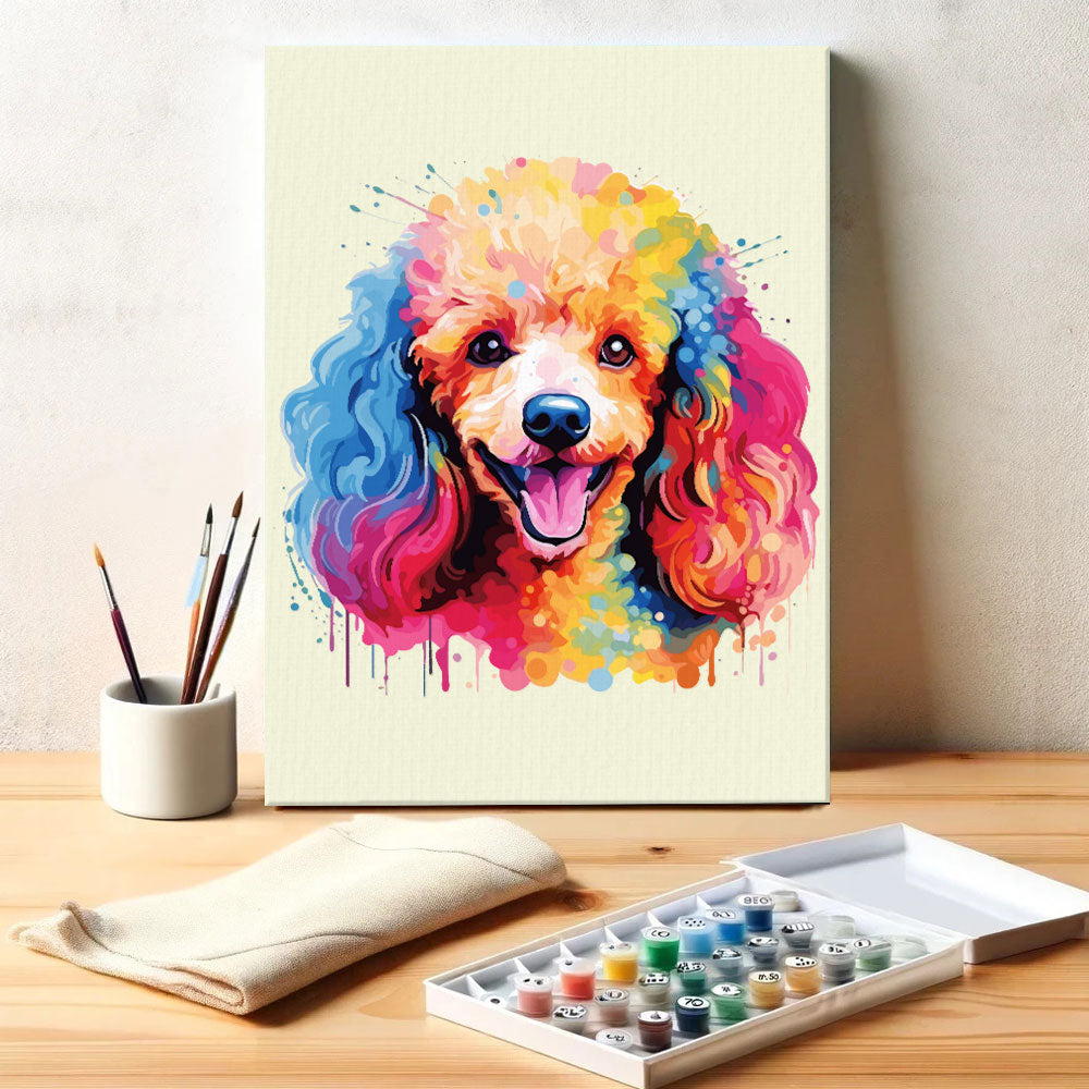 Poodle - Colorful Dog | Paint by Numbers Kit