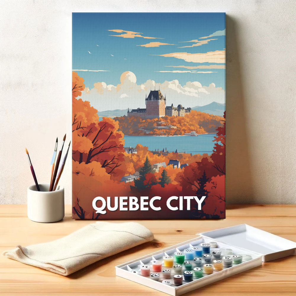 Quebec City Travel Poster | Paint by Numbers Kit