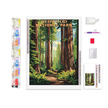 Redwood National Park Diamond Painting (Vintage Edition)