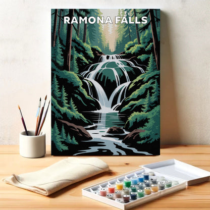 Ramona Falls - U.S. Waterfalls | Paint by Numbers Kit