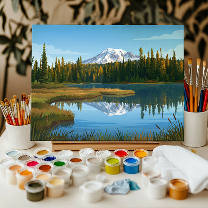 Reflection Lake - Mount Rainier | Paint by Numbers Kit