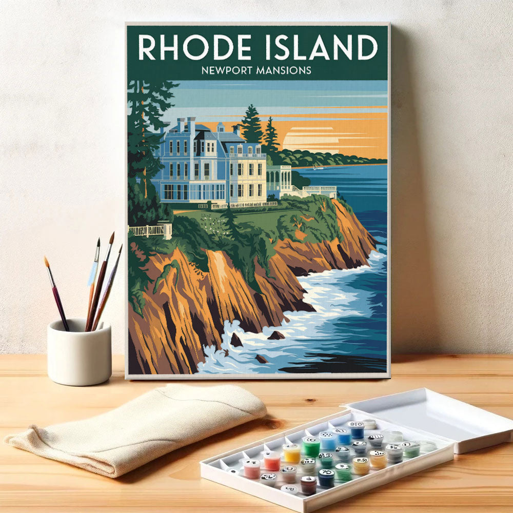 Rhode Island - Newport Mansions | Paint by Numbers Kit