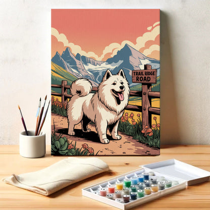 Rocky Mountain National Park - Samoyed | Paint by Numbers Kit