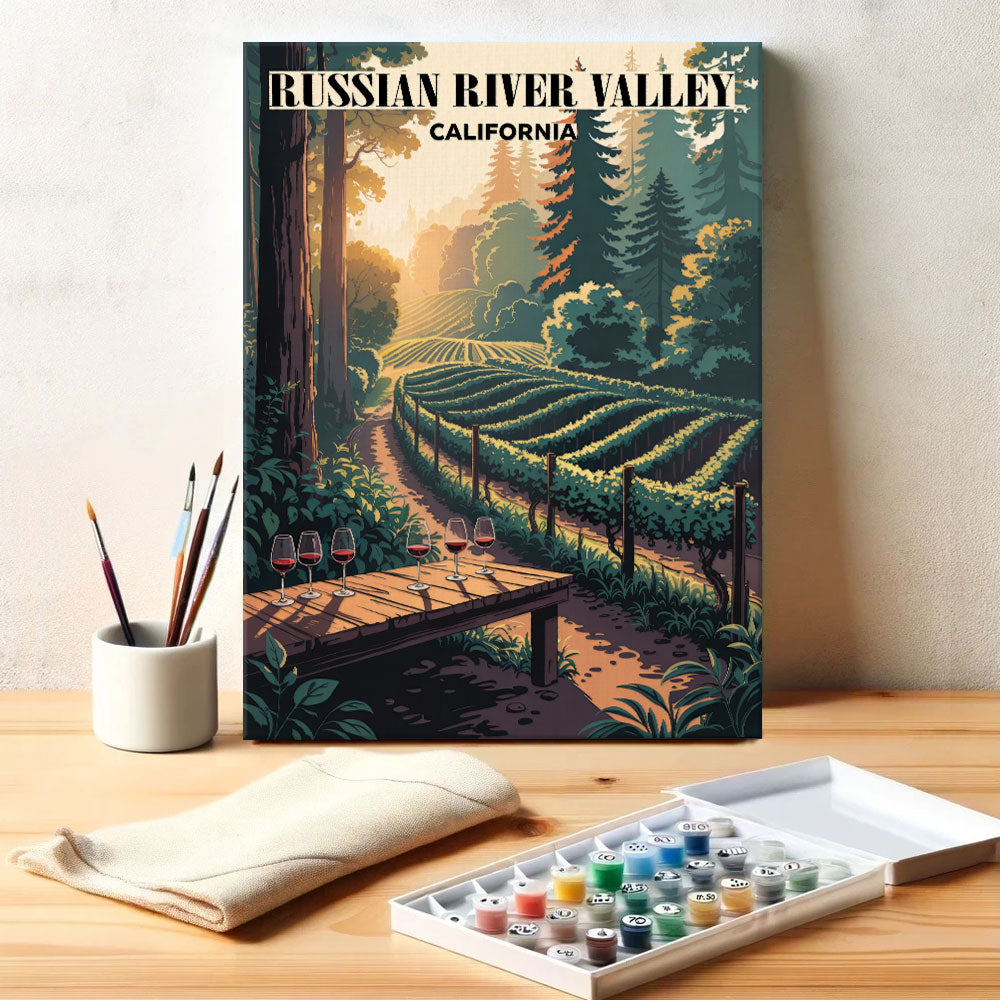 Russian River Valley Wineries, California | Paint by Numbers Kit