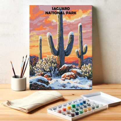 Saguaro National Park Winter | Paint by Numbers Kit