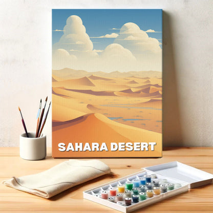 Sahara Desert Travel Poster | Paint by Numbers Kit