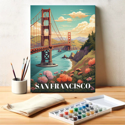 San Francisco Travel Poster | Paint by Numbers Kit