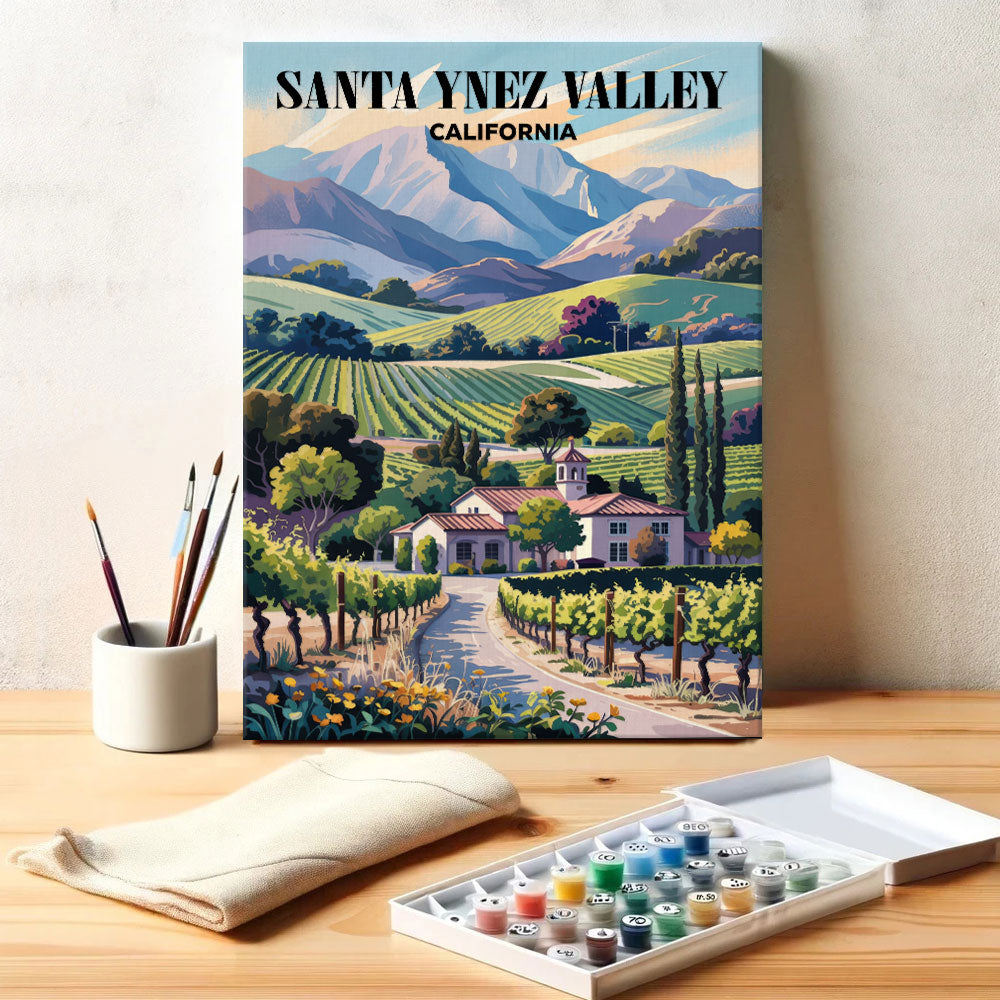 Santa Ynez Valley Wineries, California | Paint by Numbers Kit