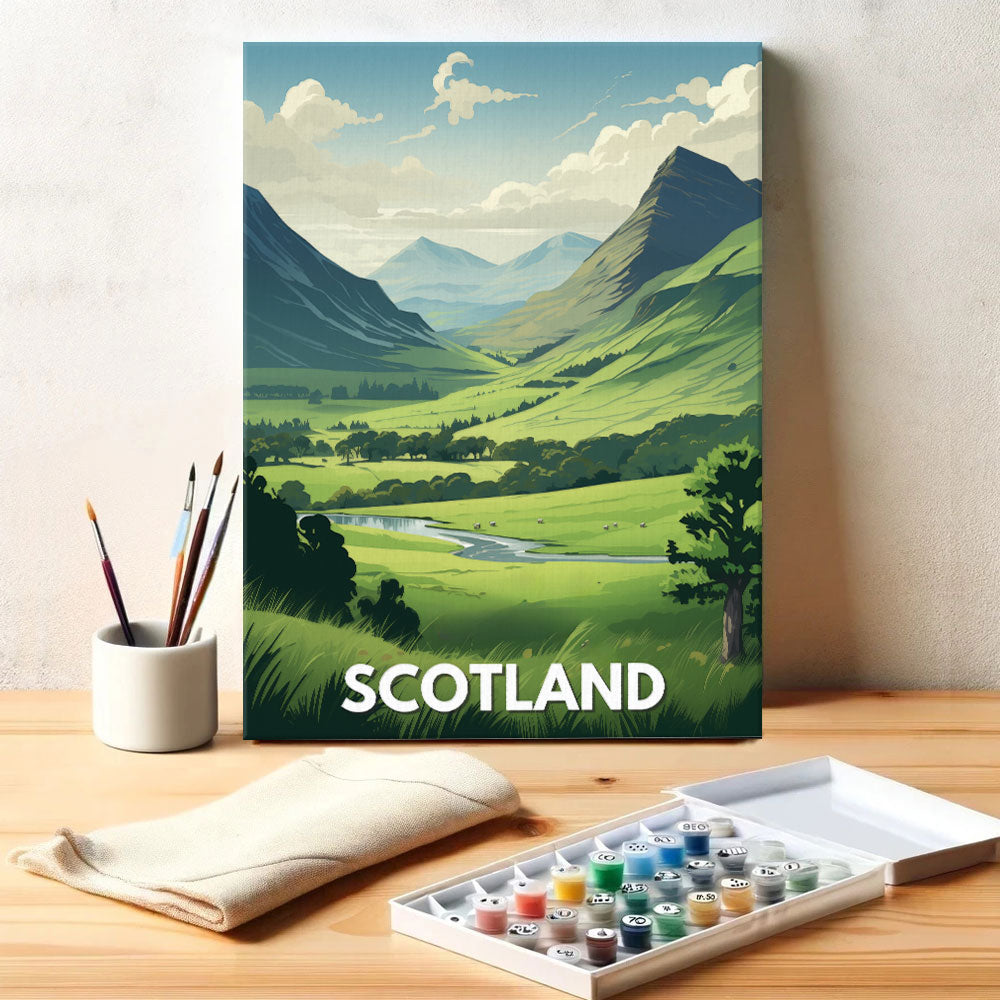 Scotland Travel Poster | Paint by Numbers Kit