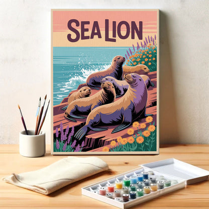 Sea Lion - National Park Wildlife | Paint by Numbers Kit