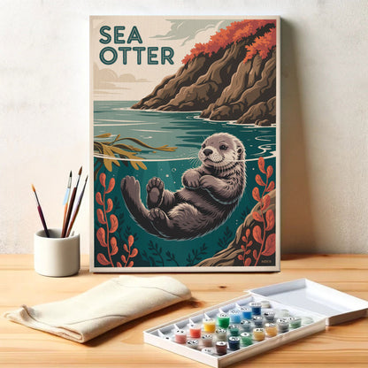 Sea Otter - National Park Wildlife | Paint by Numbers Kit