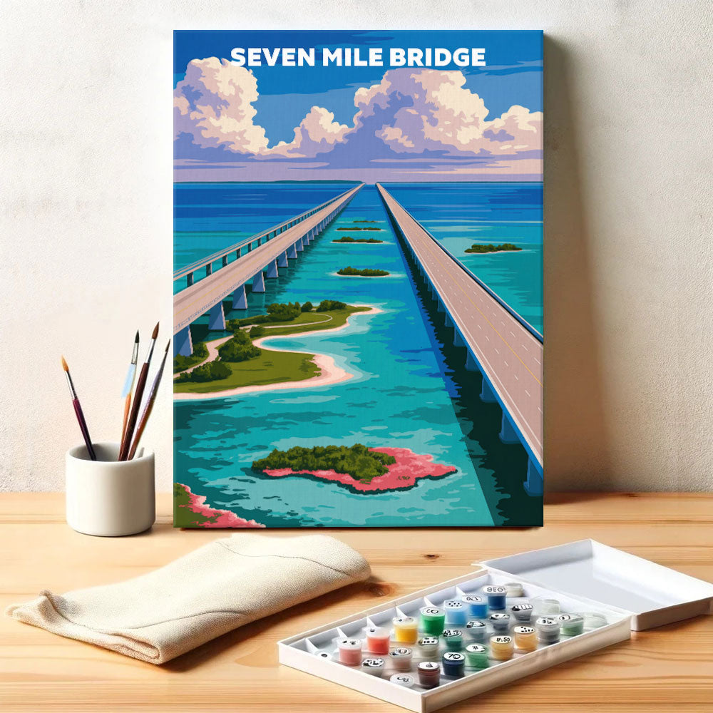 Seven Mile Bridge, USA | Paint by Numbers Kit