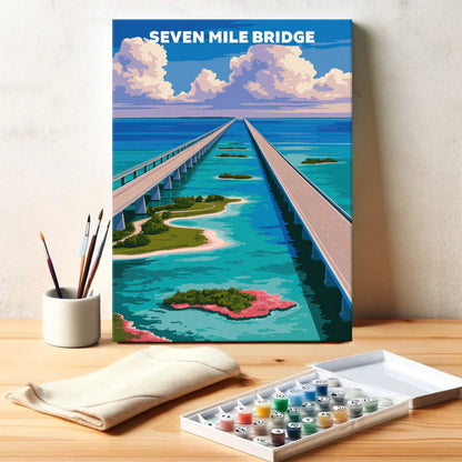 Seven Mile Bridge, USA | Paint by Numbers Kit