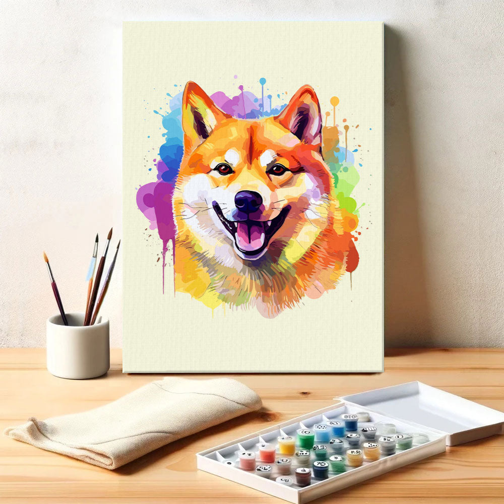 Shiba Inu - Colorful Dog | Paint by Numbers Kit