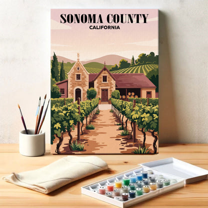 Sonoma County Wineries, California | Paint by Numbers Kit