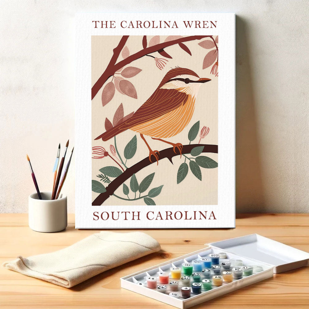 South Carolina State Bird Carolina Wren | Paint by Numbers Kit