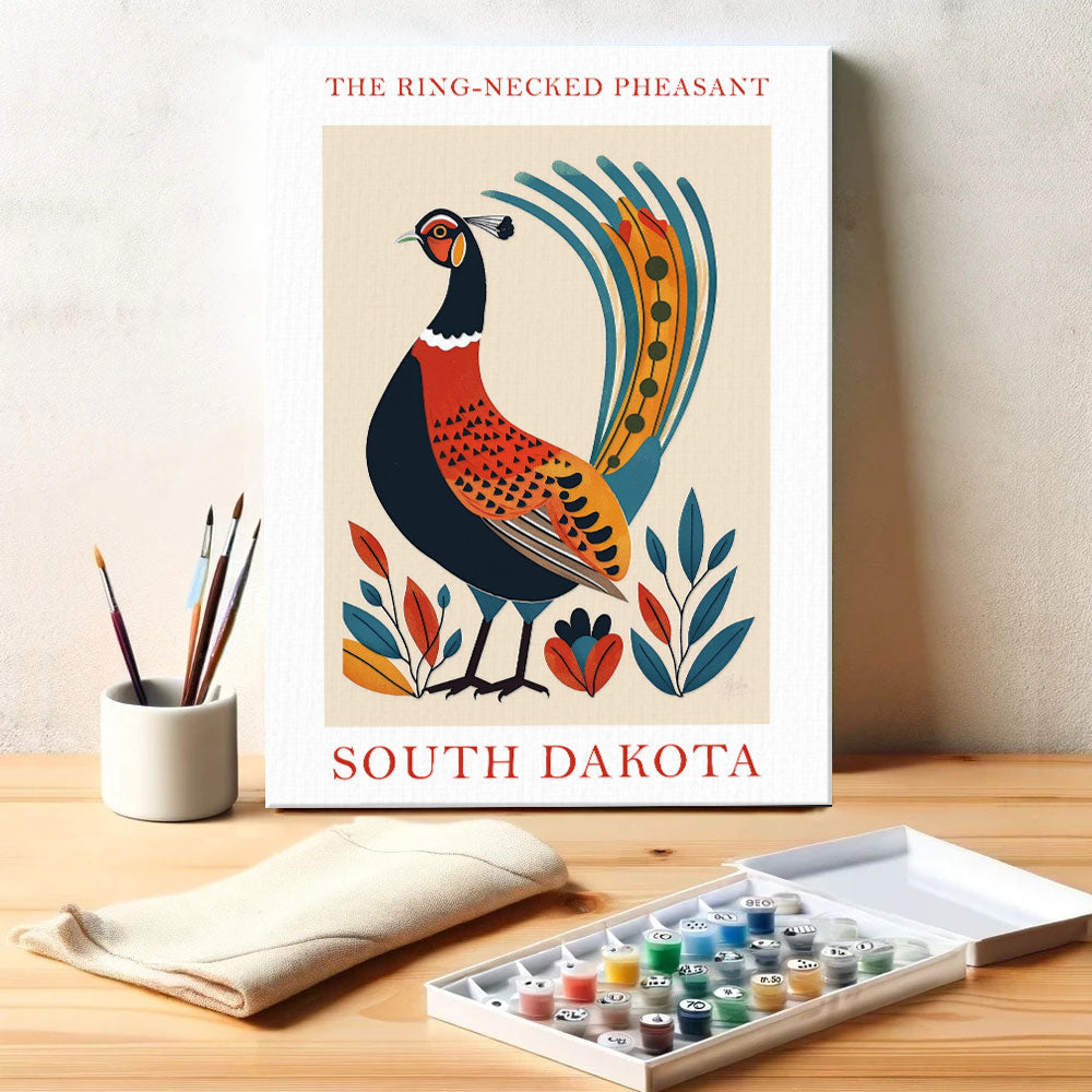 South Dakota State Bird Ring-necked Pheasant | Paint by Numbers Kit