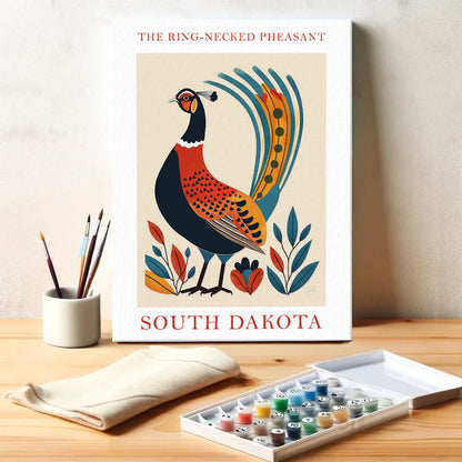 South Dakota State Bird Ring-necked Pheasant | Paint by Numbers Kit