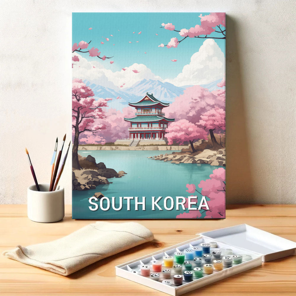 South Korea Travel Poster | Paint by Numbers Kit
