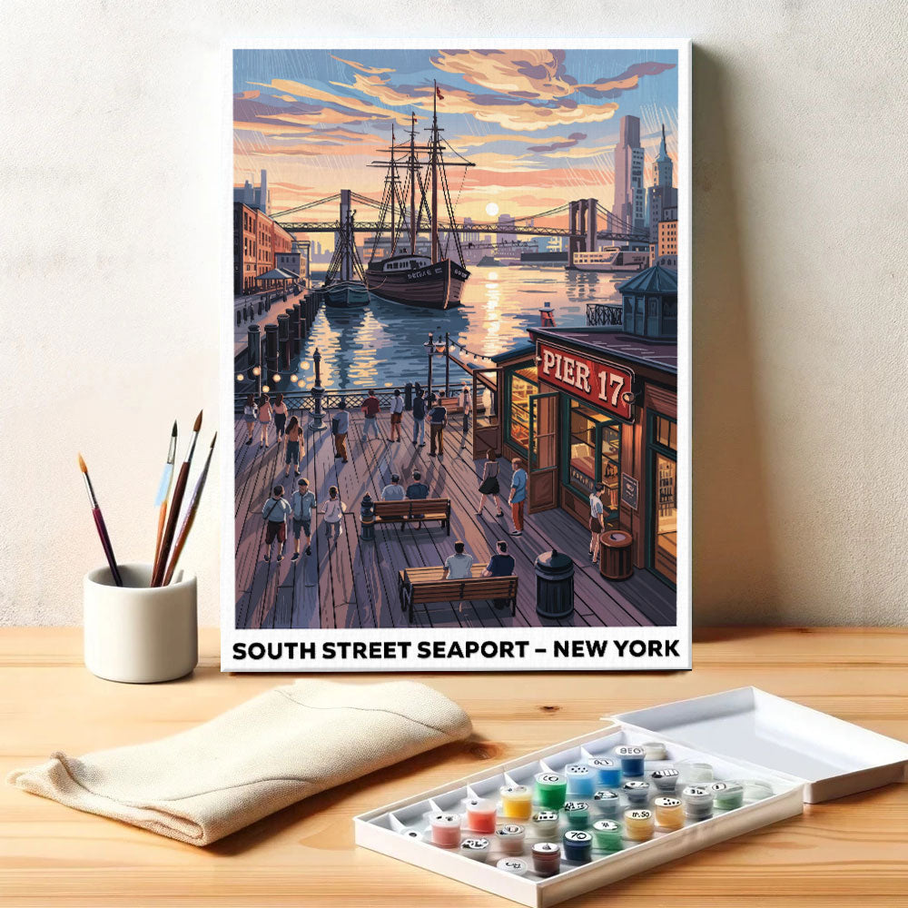 South Street Seaport, New York | US Landmark | Paint by Numbers Kit
