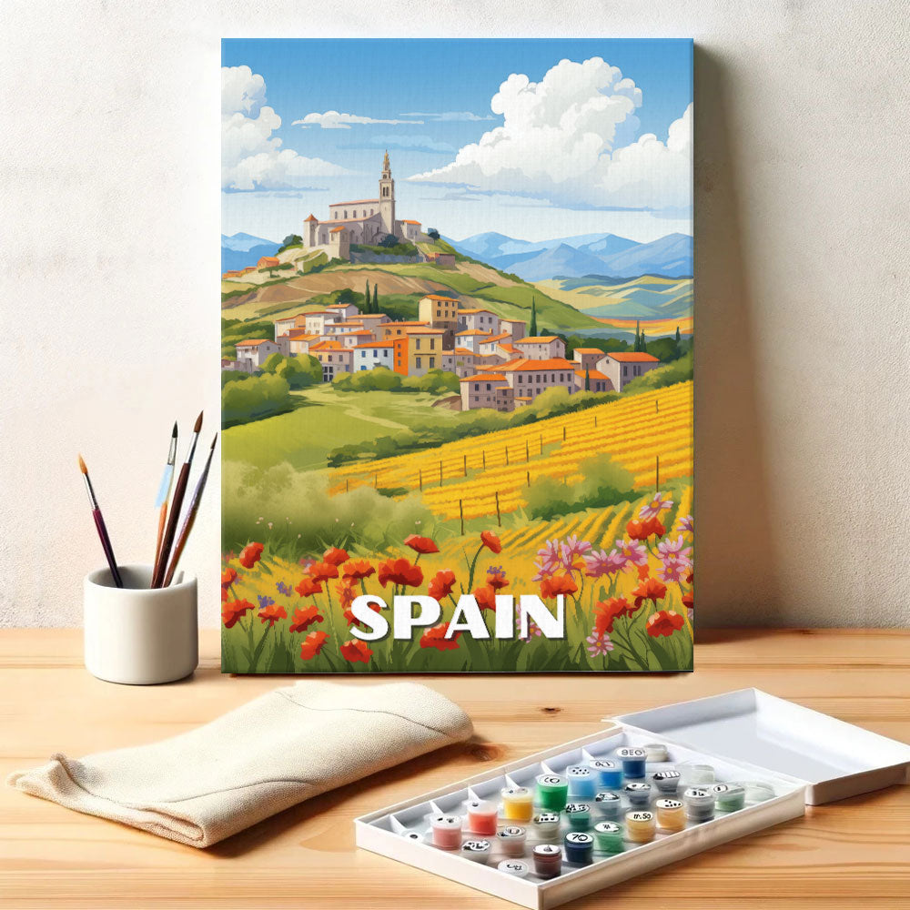 Spain Travel Poster | Paint by Numbers Kit