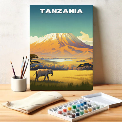 Tanzania Travel Poster | Paint by Numbers Kit