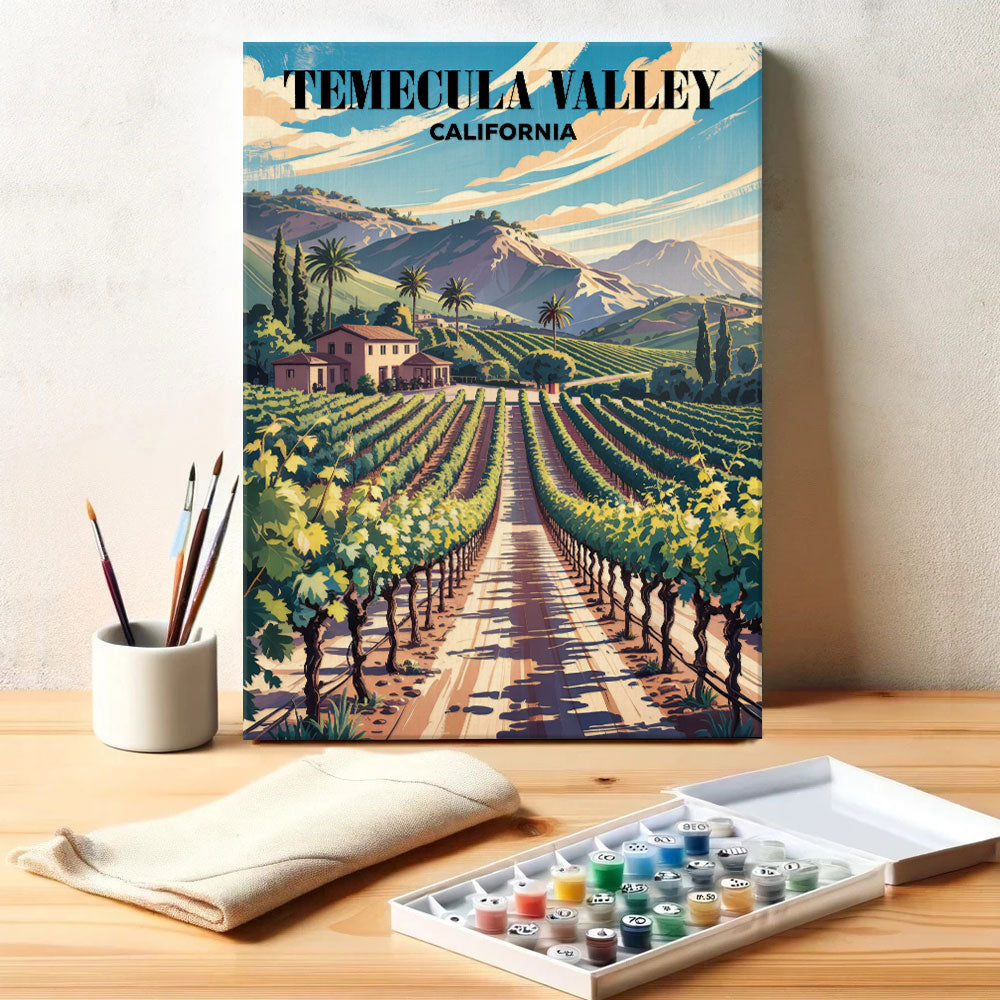 Weingüter im Temecula Valley, Kalifornien | Malen nach Zahlen-Set