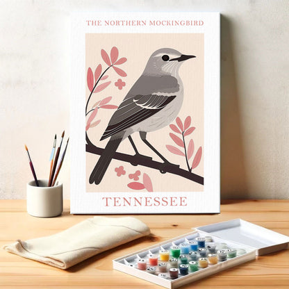 Tennessee State Bird Northern Mockingbird | Paint by Numbers Kit