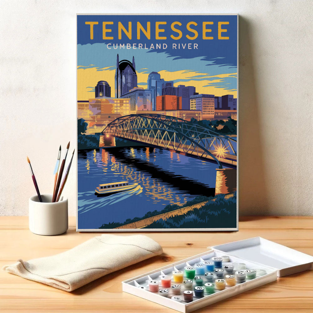 Tennessee – Cumberland River | Malen nach Zahlen Set
