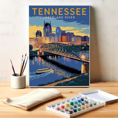 Tennessee – Cumberland River | Malen nach Zahlen Set